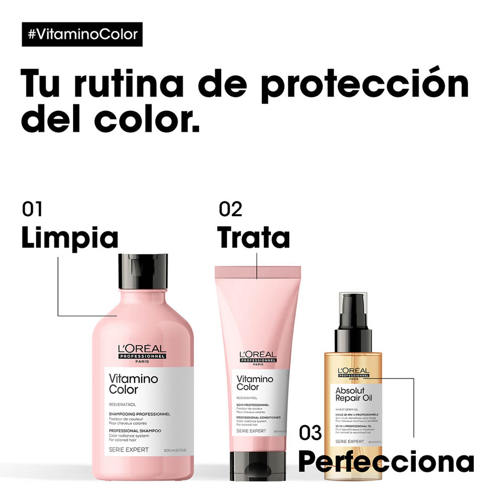 Shampoo Vitamino Color Protección Cabello Con Color - L'Oréal Professionel 300 ml - Image 5