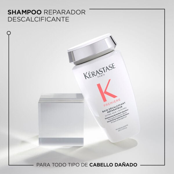 Champú Kérastase para cabello dañado, tratamiento profesional.